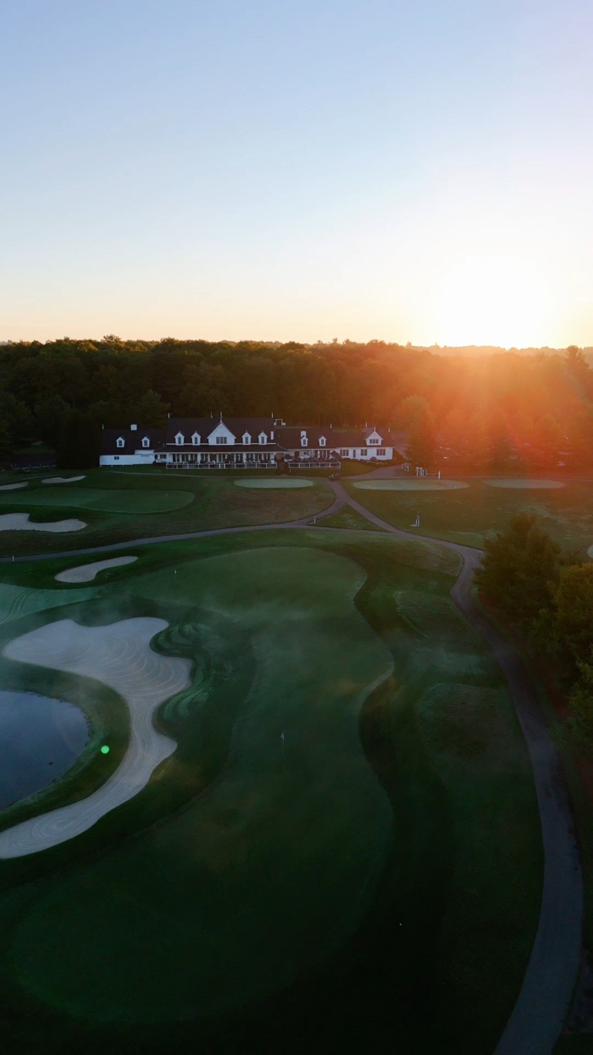 Sunrise over the Copetown Woods clubhouse